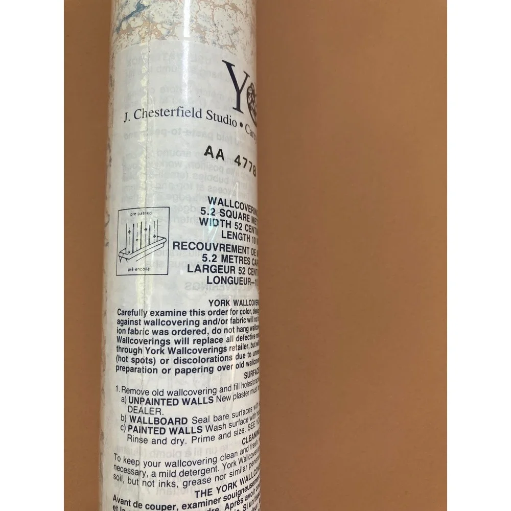 York Wallpaper Double Roll AA 4778 R73 Carey Lind Designs Blue‎ Beige White